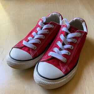 Converse Chuck Taylor All Star Classic Low Top Red Canvas Sneakers For Kids